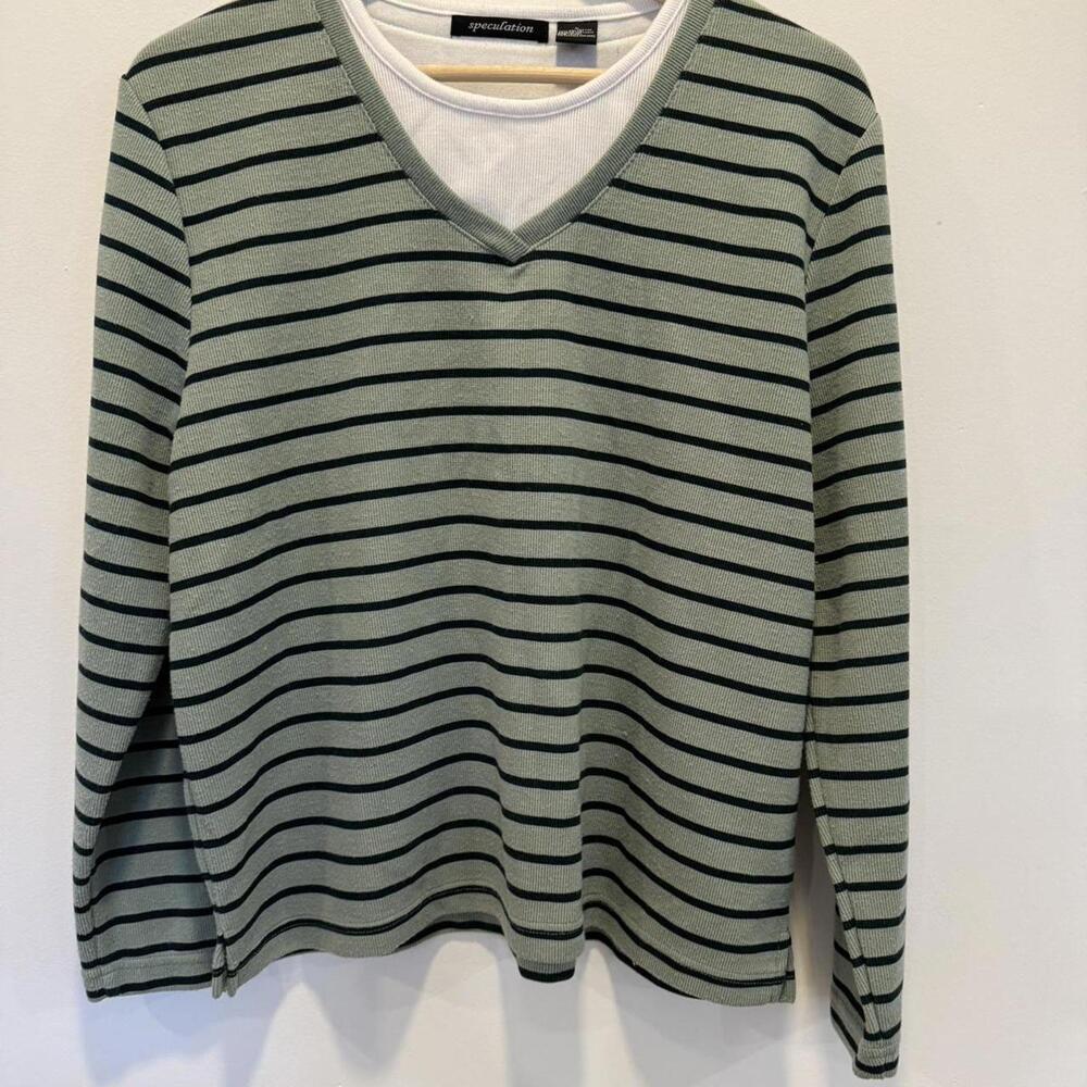 Eileen Fisher Striped V-Neck Sweater